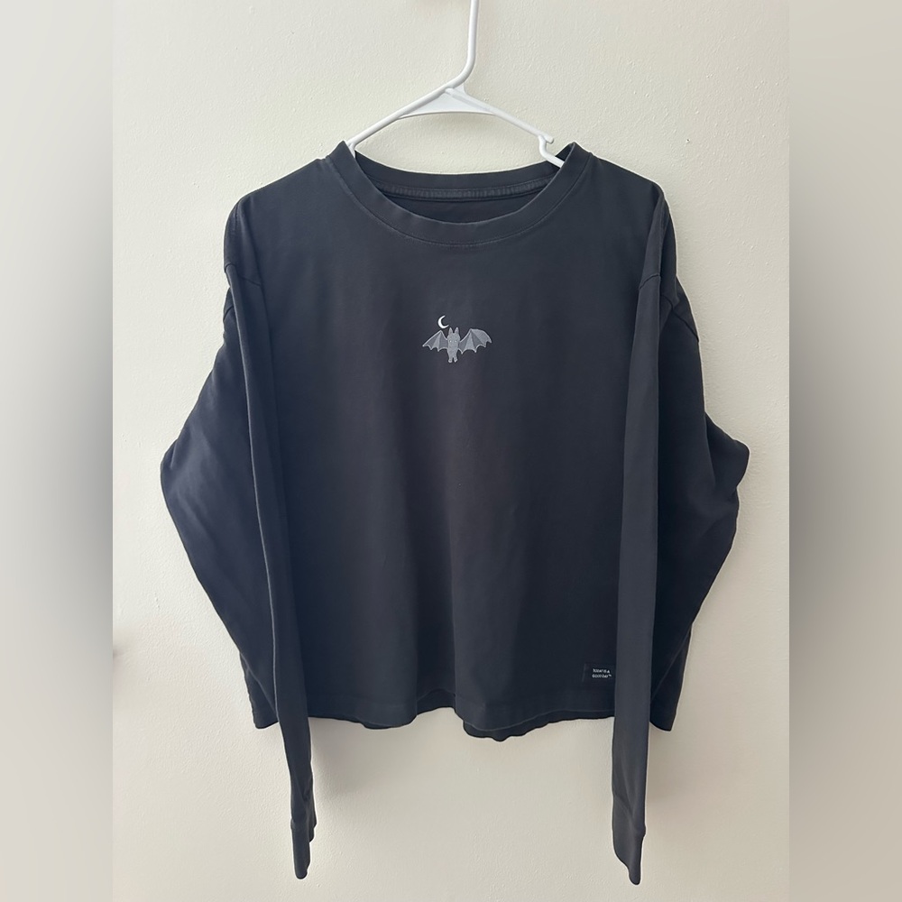 Large size Life Is Good Charcoal Long Sleeve Tee